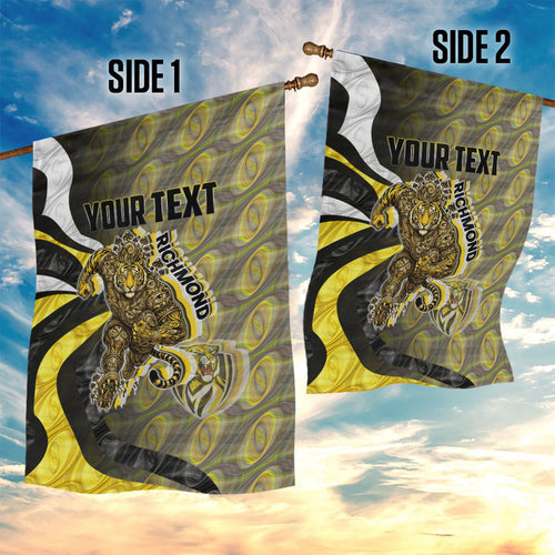 Personalised Richmond Tigers Garden Flag Trippy Psychedelic Abstract Art Mascot Football Fans