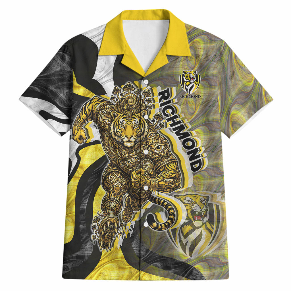 Personalised Richmond Tigers Hawaiian Shirt Trippy Psychedelic Abstract Art Mascot Football Fans