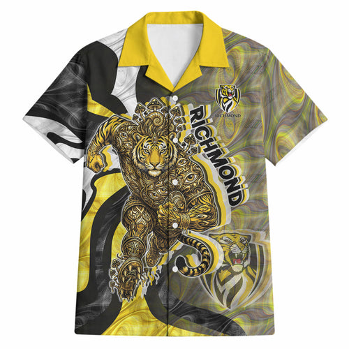 Personalised Richmond Tigers Hawaiian Shirt Trippy Psychedelic Abstract Art Mascot Football Fans