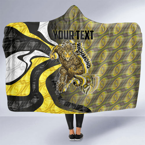 Personalised Richmond Tigers Hooded Blanket Trippy Psychedelic Abstract Art Mascot Football Fans