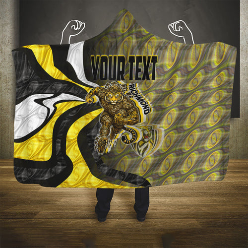 Personalised Richmond Tigers Hooded Blanket Trippy Psychedelic Abstract Art Mascot Football Fans