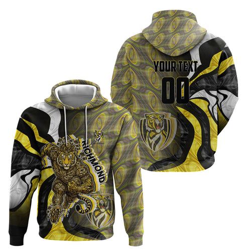 Personalised Richmond Tigers Hoodie Trippy Psychedelic Abstract Art Mascot Football Fans