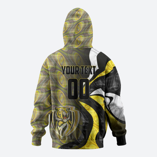 Personalised Richmond Tigers Hoodie Trippy Psychedelic Abstract Art Mascot Football Fans