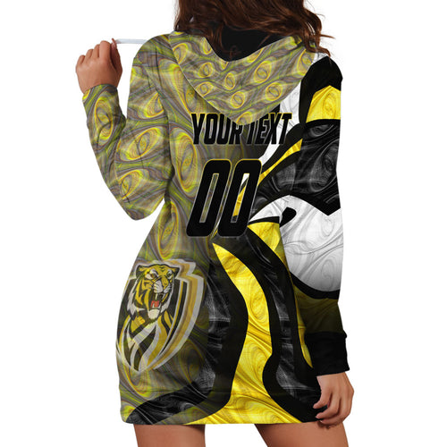 Personalised Richmond Tigers Hoodie Dress Trippy Psychedelic Abstract Art Mascot Football Fans