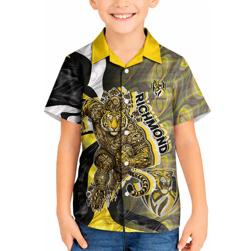 Personalised Richmond Tigers Kid Hawaiian Shirt Trippy Psychedelic Abstract Art Mascot Football Fans
