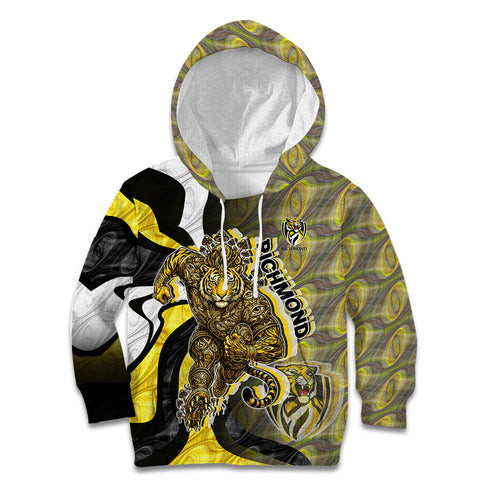 Personalised Richmond Tigers Kid Hoodie Trippy Psychedelic Abstract Art Mascot Football Fans