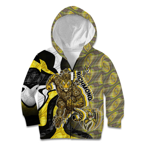 Personalised Richmond Tigers Kid Hoodie Trippy Psychedelic Abstract Art Mascot Football Fans