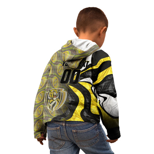 Personalised Richmond Tigers Kid Hoodie Trippy Psychedelic Abstract Art Mascot Football Fans