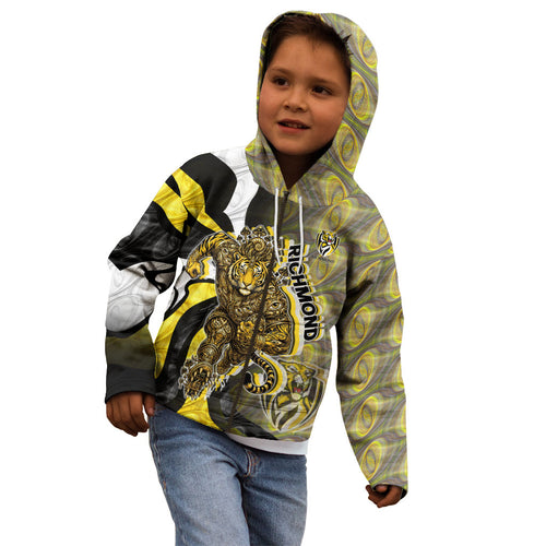 Personalised Richmond Tigers Kid Hoodie Trippy Psychedelic Abstract Art Mascot Football Fans