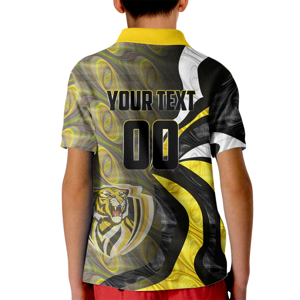 Personalised Richmond Tigers Kid Polo Shirt Trippy Psychedelic Abstract Art Mascot Football Fans