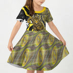 Personalised Richmond Tigers Kid Short Sleeve Dress Trippy Psychedelic Abstract Art Mascot Football Fans