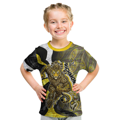 Personalised Richmond Tigers Kid T Shirt Trippy Psychedelic Abstract Art Mascot Football Fans