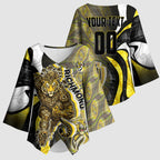 Personalised Richmond Tigers Kimono Sleeve Blouse Trippy Psychedelic Abstract Art Mascot Football Fans