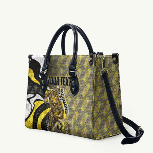 Personalised Richmond Tigers Leather Bag Trippy Psychedelic Abstract Art Mascot Football Fans