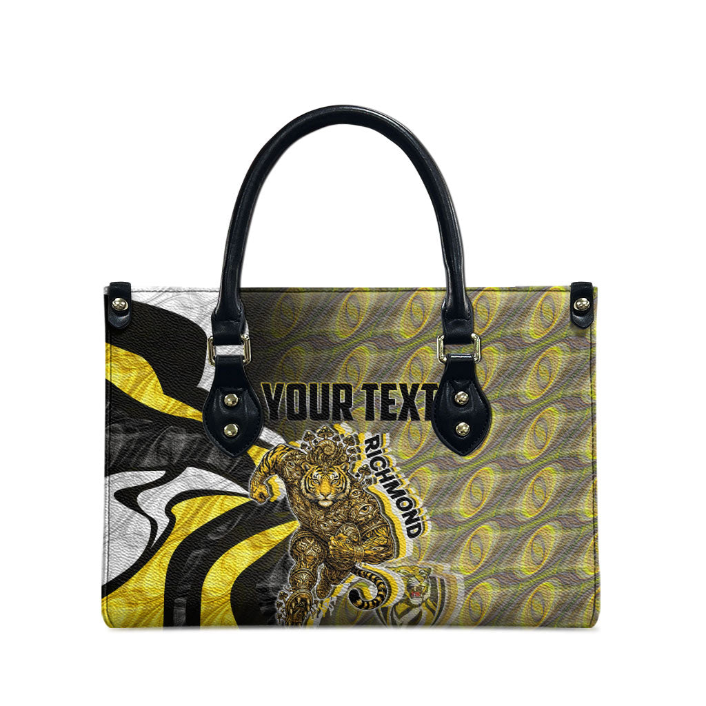 Personalised Richmond Tigers Leather Bag Trippy Psychedelic Abstract Art Mascot Football Fans