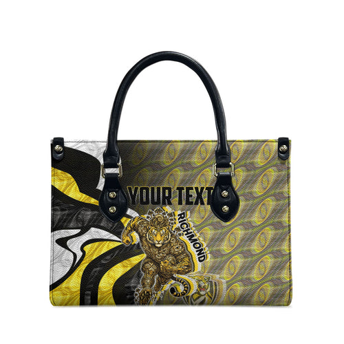 Personalised Richmond Tigers Leather Bag Trippy Psychedelic Abstract Art Mascot Football Fans