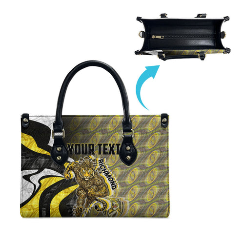 Personalised Richmond Tigers Leather Bag Trippy Psychedelic Abstract Art Mascot Football Fans