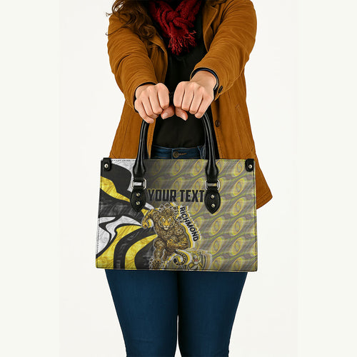 Personalised Richmond Tigers Leather Bag Trippy Psychedelic Abstract Art Mascot Football Fans
