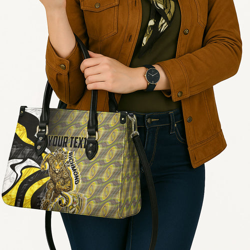 Personalised Richmond Tigers Leather Bag Trippy Psychedelic Abstract Art Mascot Football Fans