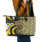 Personalised Richmond Tigers Leather Tote Bag Trippy Psychedelic Abstract Art Mascot Football Fans