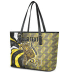 Personalised Richmond Tigers Leather Tote Bag Trippy Psychedelic Abstract Art Mascot Football Fans