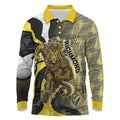 Personalised Richmond Tigers Long Sleeve Polo Shirt Trippy Psychedelic Abstract Art Mascot Football Fans