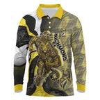 Personalised Richmond Tigers Long Sleeve Polo Shirt Trippy Psychedelic Abstract Art Mascot Football Fans