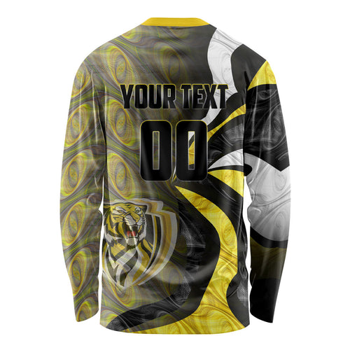 Personalised Richmond Tigers Long Sleeve Shirt Trippy Psychedelic Abstract Art Mascot Football Fans