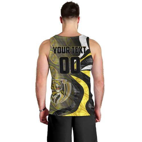 Personalised Richmond Tigers Men Tank Top Trippy Psychedelic Abstract Art Mascot Football Fans