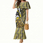 Personalised Richmond Tigers Mermaid Dress Trippy Psychedelic Abstract Art Mascot Football Fans