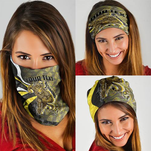 Personalised Richmond Tigers Neck Gaiter Trippy Psychedelic Abstract Art Mascot Football Fans