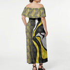 Personalised Richmond Tigers Off Shoulder Maxi Dress Trippy Psychedelic Abstract Art Mascot Football Fans