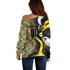 Personalised Richmond Tigers Off Shoulder Sweater Trippy Psychedelic Abstract Art Mascot Football Fans