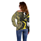 Personalised Richmond Tigers Off Shoulder Sweater Trippy Psychedelic Abstract Art Mascot Football Fans