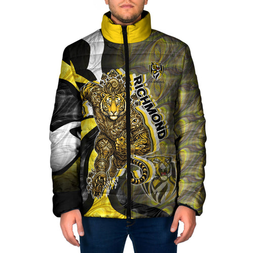 Personalised Richmond Tigers Padded Jacket Trippy Psychedelic Abstract Art Mascot Football Fans