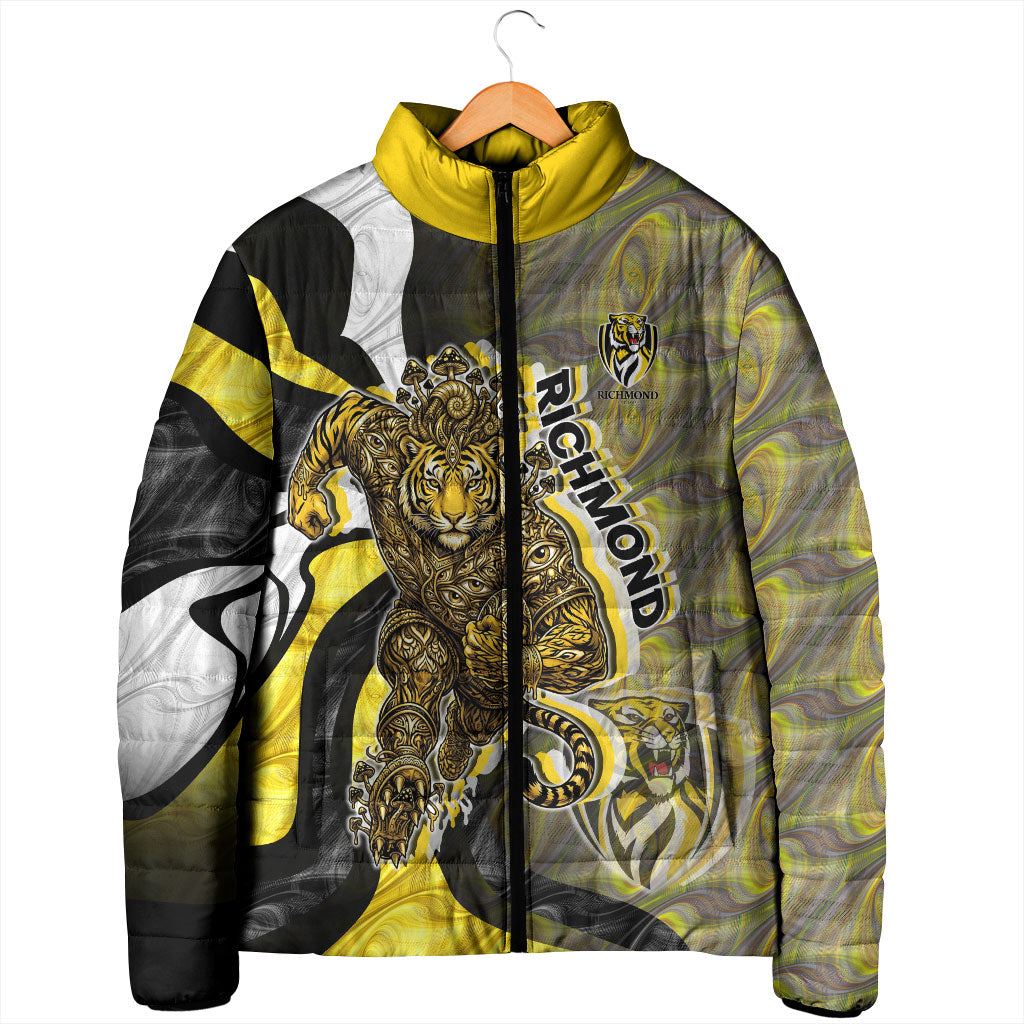 Personalised Richmond Tigers Padded Jacket Trippy Psychedelic Abstract Art Mascot Football Fans