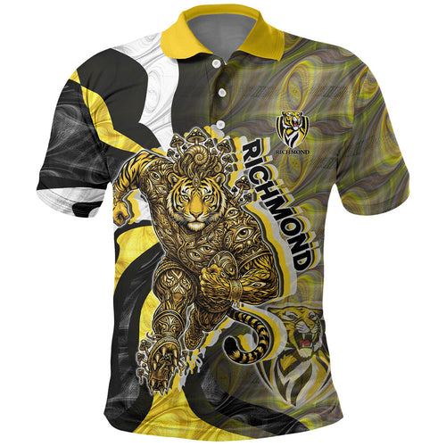 Personalised Richmond Tigers Polo Shirt Trippy Psychedelic Abstract Art Mascot Football Fans
