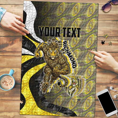 Personalised Richmond Tigers Puzzle Trippy Psychedelic Abstract Art Mascot Football Fans