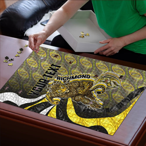 Personalised Richmond Tigers Puzzle Trippy Psychedelic Abstract Art Mascot Football Fans