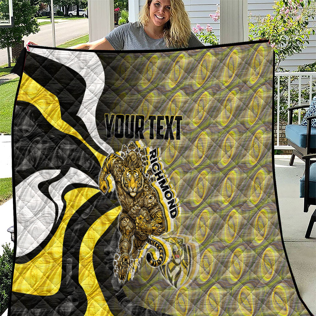 Personalised Richmond Tigers Quilt Trippy Psychedelic Abstract Art Mascot Football Fans