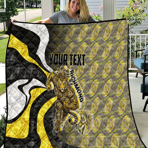 Personalised Richmond Tigers Quilt Trippy Psychedelic Abstract Art Mascot Football Fans