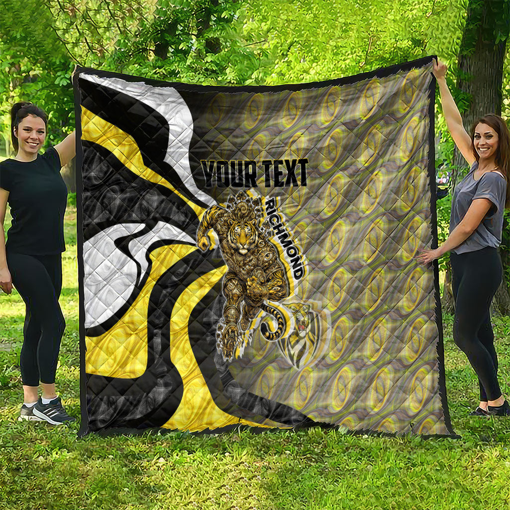 Personalised Richmond Tigers Quilt Trippy Psychedelic Abstract Art Mascot Football Fans