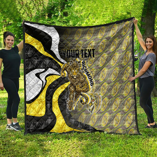 Personalised Richmond Tigers Quilt Trippy Psychedelic Abstract Art Mascot Football Fans