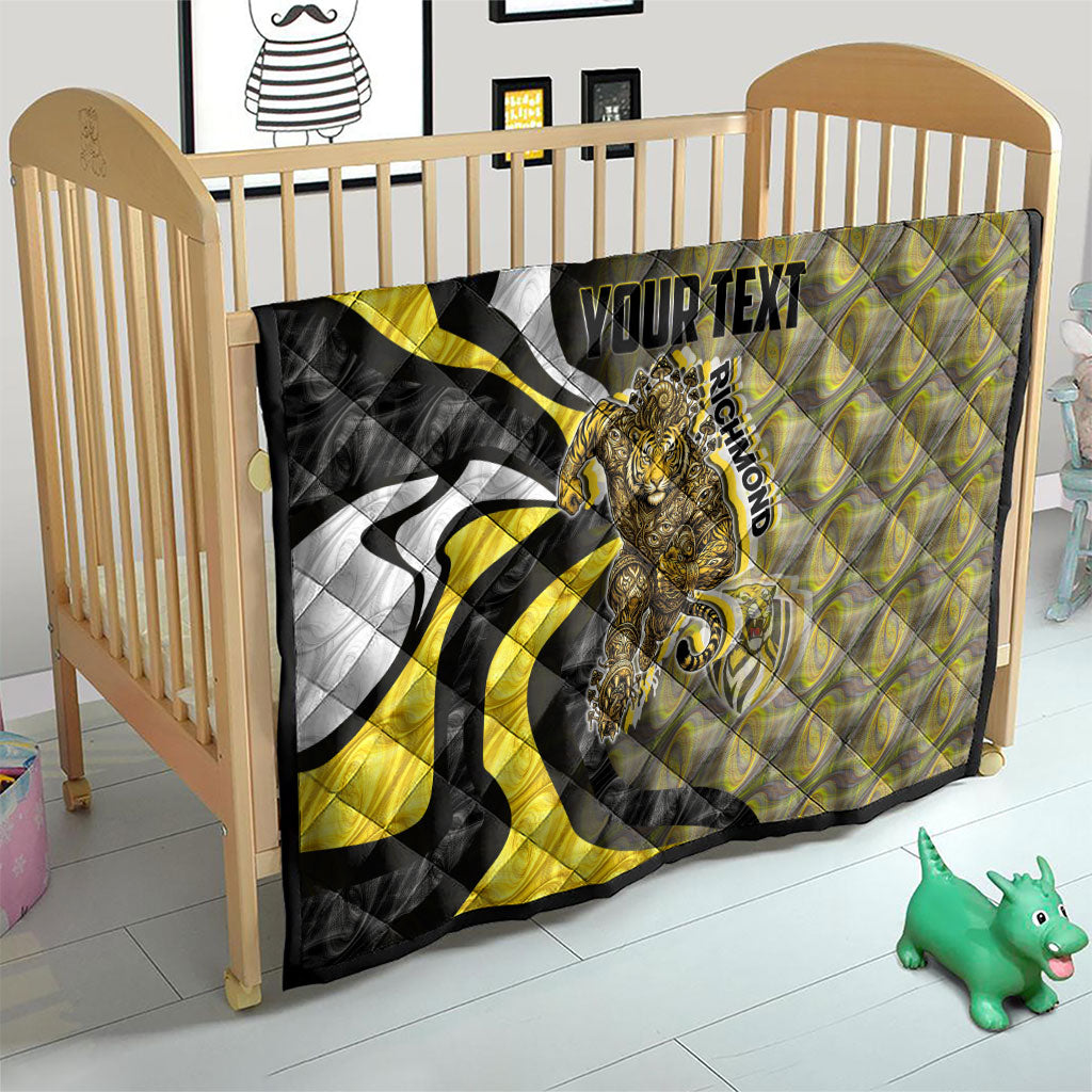 Personalised Richmond Tigers Quilt Trippy Psychedelic Abstract Art Mascot Football Fans