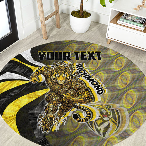 Personalised Richmond Tigers Round Carpet Trippy Psychedelic Abstract Art Mascot Football Fans