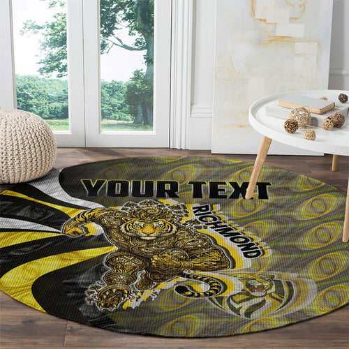 Personalised Richmond Tigers Round Carpet Trippy Psychedelic Abstract Art Mascot Football Fans