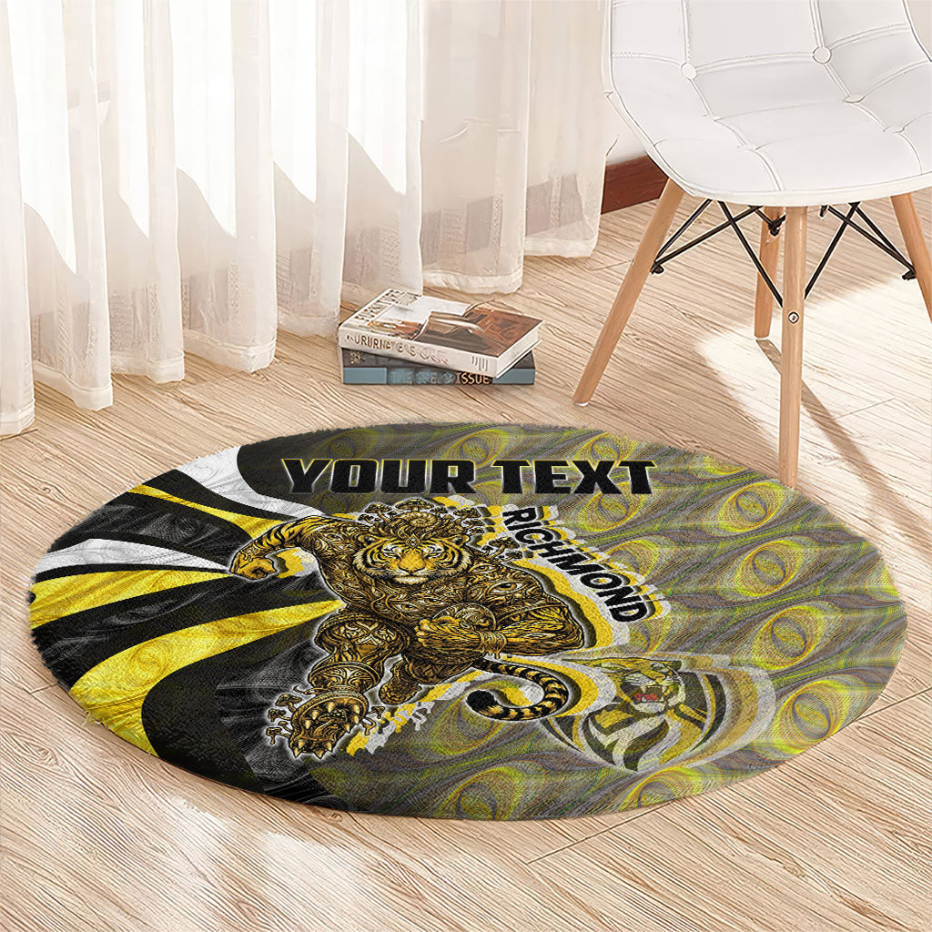 Personalised Richmond Tigers Round Carpet Trippy Psychedelic Abstract Art Mascot Football Fans