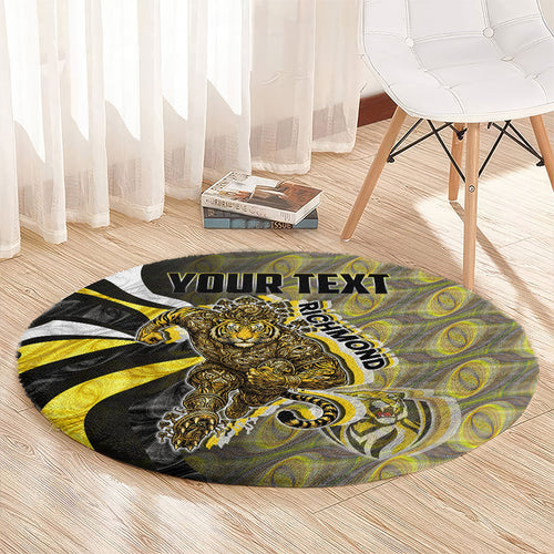 Personalised Richmond Tigers Round Carpet Trippy Psychedelic Abstract Art Mascot Football Fans