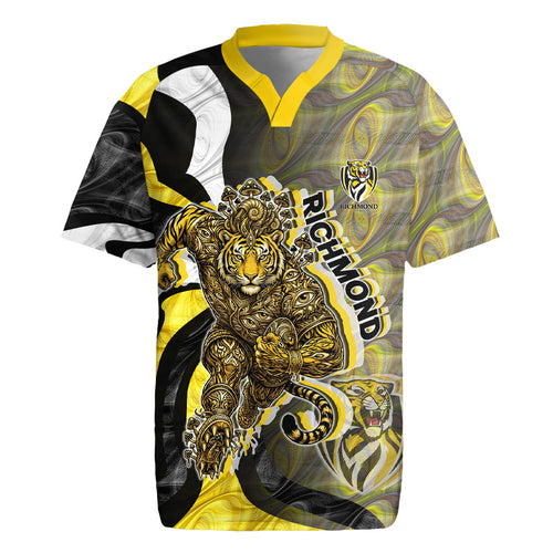 Personalised Richmond Tigers Rugby Jersey Trippy Psychedelic Abstract Art Mascot Football Fans