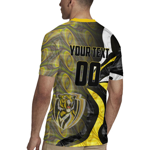 Personalised Richmond Tigers Rugby Jersey Trippy Psychedelic Abstract Art Mascot Football Fans